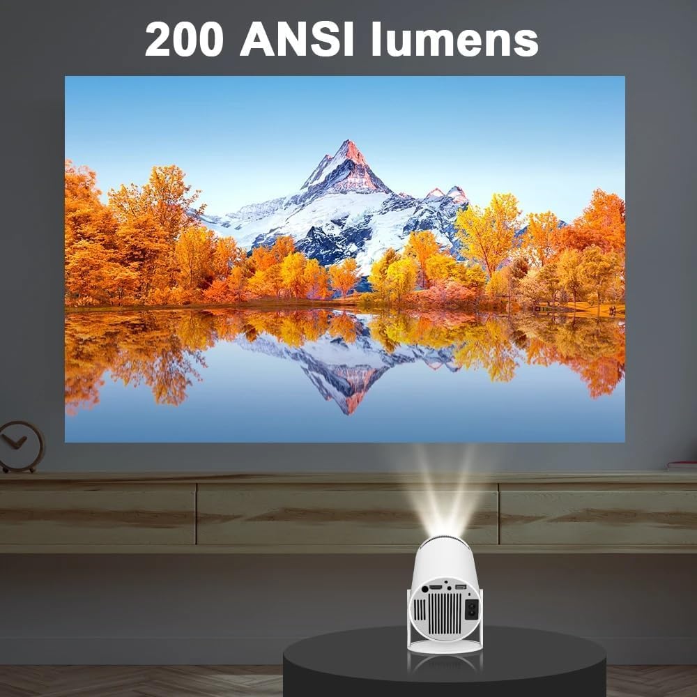 Mini Projector 4K Android 11 Smart Projectors WIFI 6 & Bt5.0,Allwinner H713 1280*720P Indoor Outdoor Video Projector for Home Cinema,180°Rotatable 200Ansi,For Phone/Tv Stick/Laptop